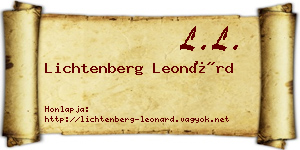 Lichtenberg Leonárd névjegykártya